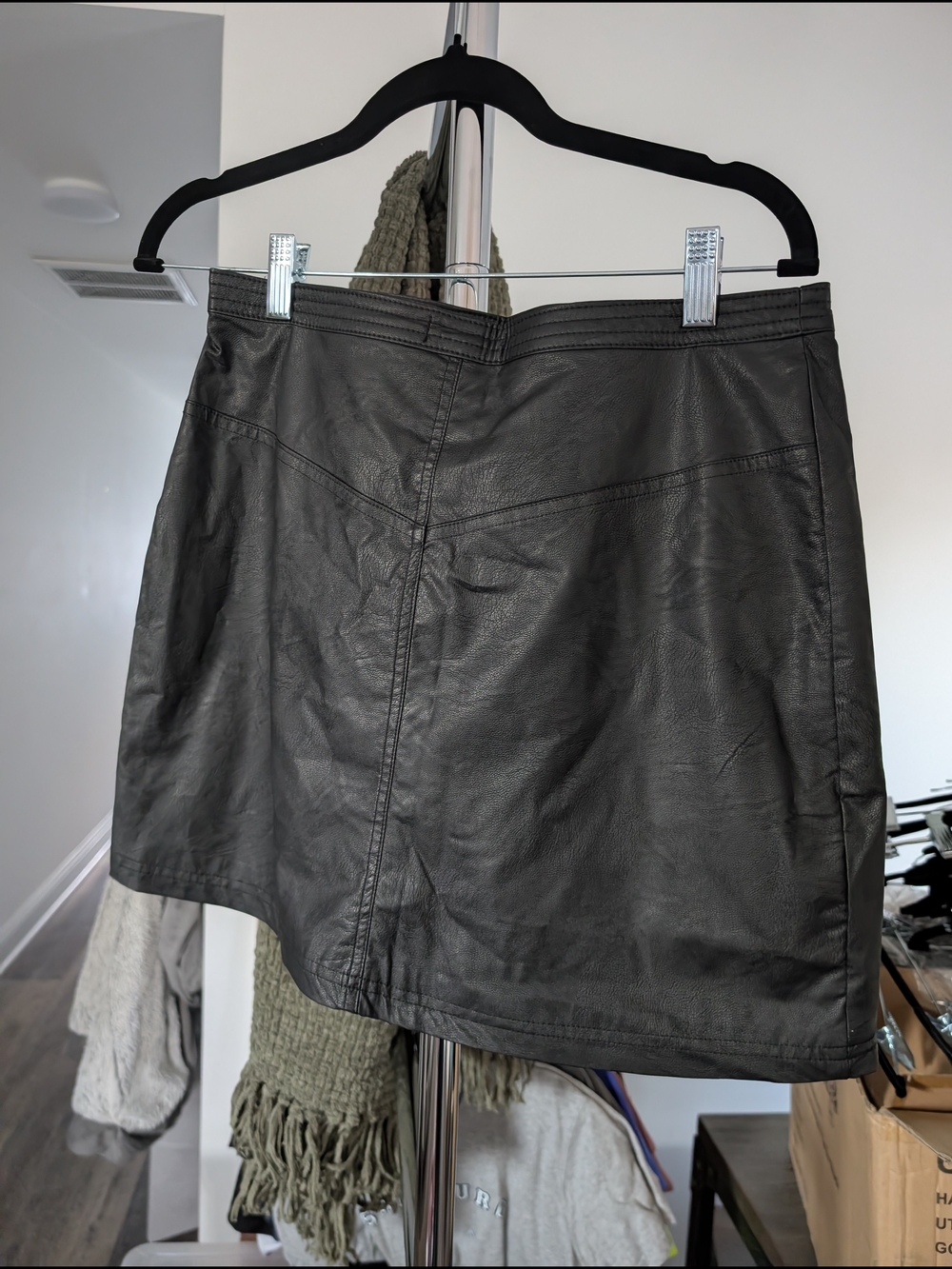 Shinestar Black Faux Leather Mini Skirt
